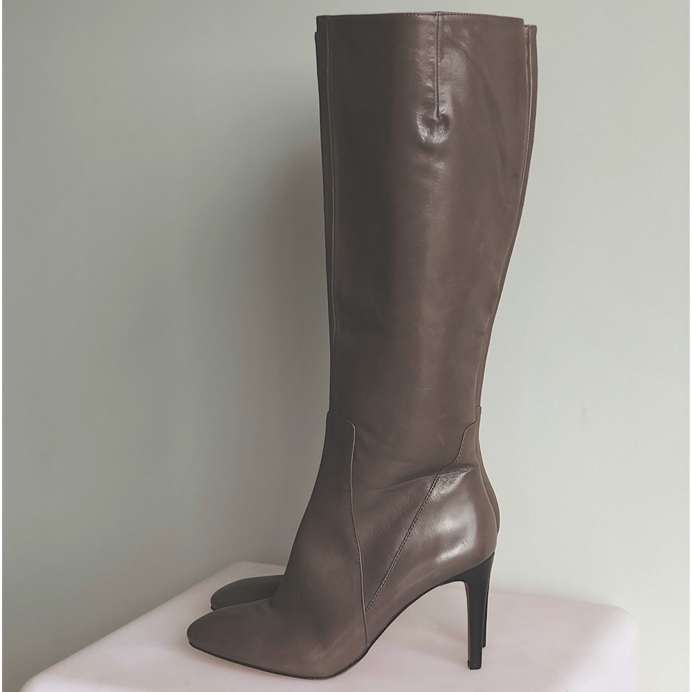 Nine West Taupe Leather High Heeled boots